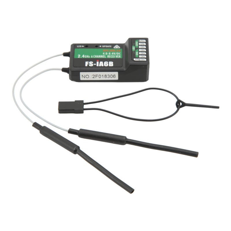 FS i6B Receiver: 6CH 2.4GHz Dual Antenna - Fast Stable Response Lightweight Receiver for Flysky Transmitters RC Fixed Wing Gliders Helicopters - Image 1