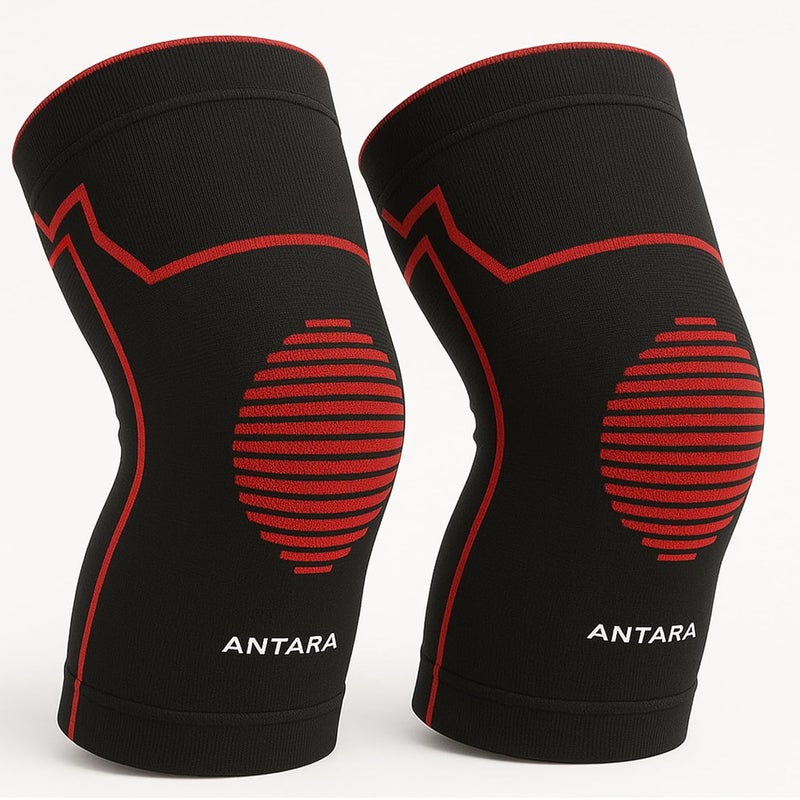 AGEasy Antara (Max Group) Kneecap for Men & Women | Knee Support for Gym, Sports & Pain Relief | 4-Way Stretch, Anti-Slip, Inner Cotton Lining for Comfort | Knee Sleeves for Squats, Running & Cycling (L, Comfort Stretch Pro) - Image 1