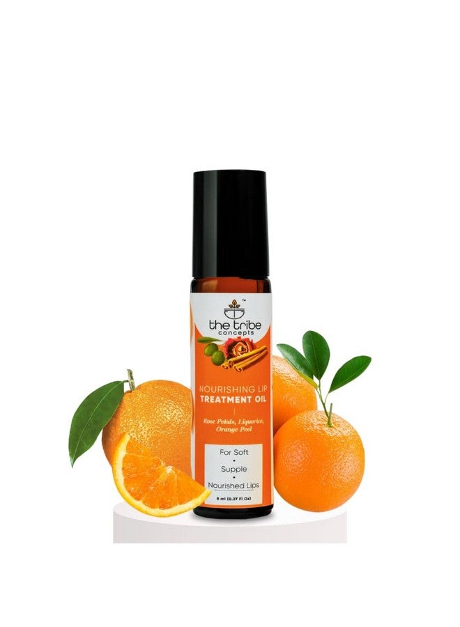 The Tribe Concepts Nourishing Lip Treatment Oil with Rose Petals, Liquorice, Orange Peel for Pigmented Lips, Lip Oil for Women & Men, for Dark, Pigmented, Dull, Dry & Chapped Lips, 8 ml - Image 1