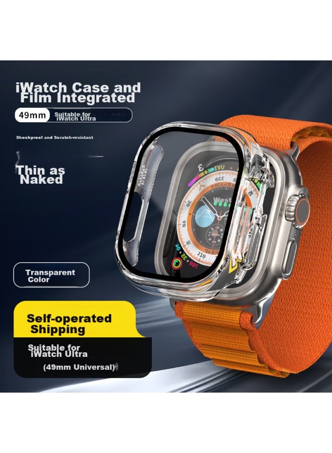 Wei Qiantu Weiqianta متوافق مع واقي Apple Watch، مناسب لـ Apple iwatch Ultra 2/S9/8/7/SE، فيلم زجاج مقوى، شاشة كاملة، واقي متكامل مضاد للصدمات - 49mm - Image 4