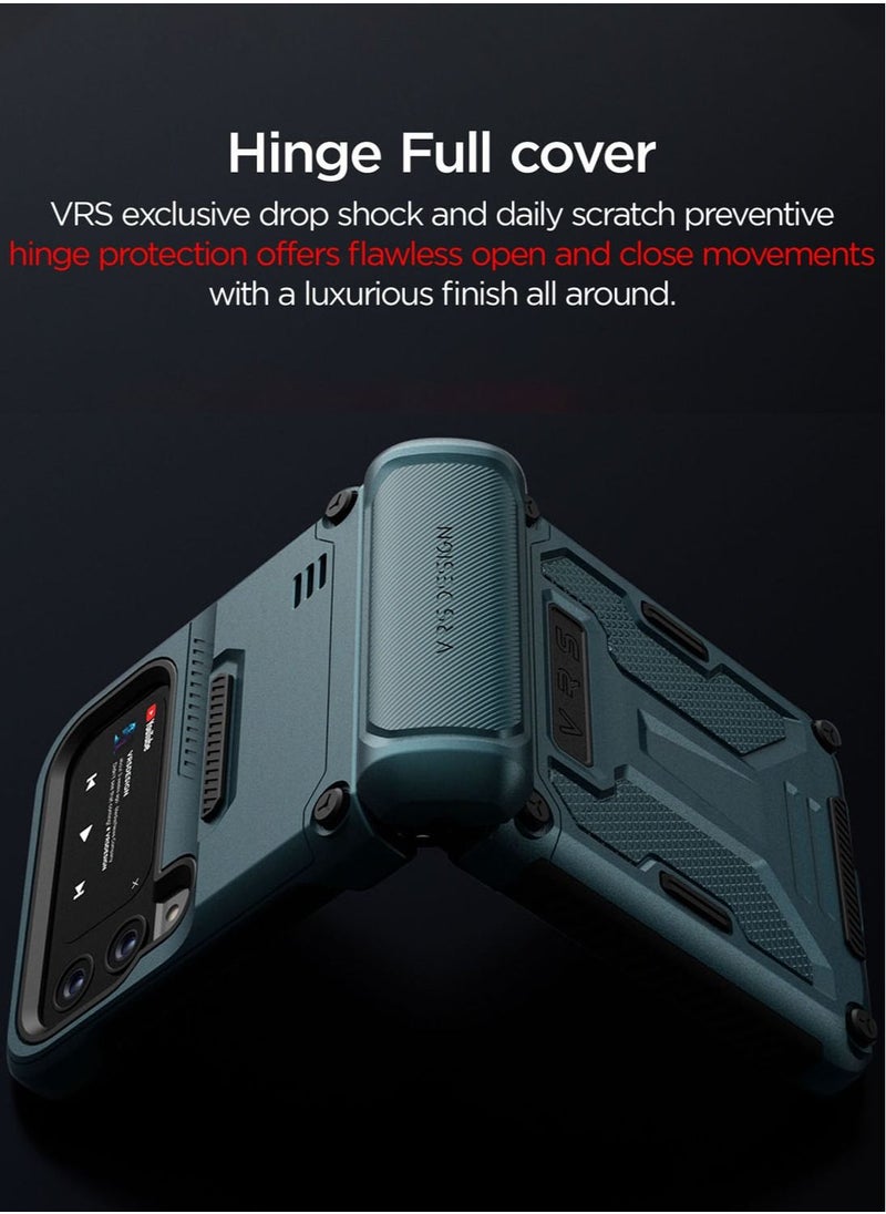 VRS Design Terra Guard Protective Case Cover with Hinge Protection Samsung Galaxy Z Flip 3 - Ash Green  - Image 2