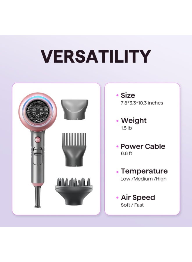 wavytalk Ionic Hair Dryer Blow Dryer with Diffuser & Comb for Curly Hair Professional 1875W High Power Dryer with Ceramic Technology for Fast Drying as Salon Light and Quiet - Image 2