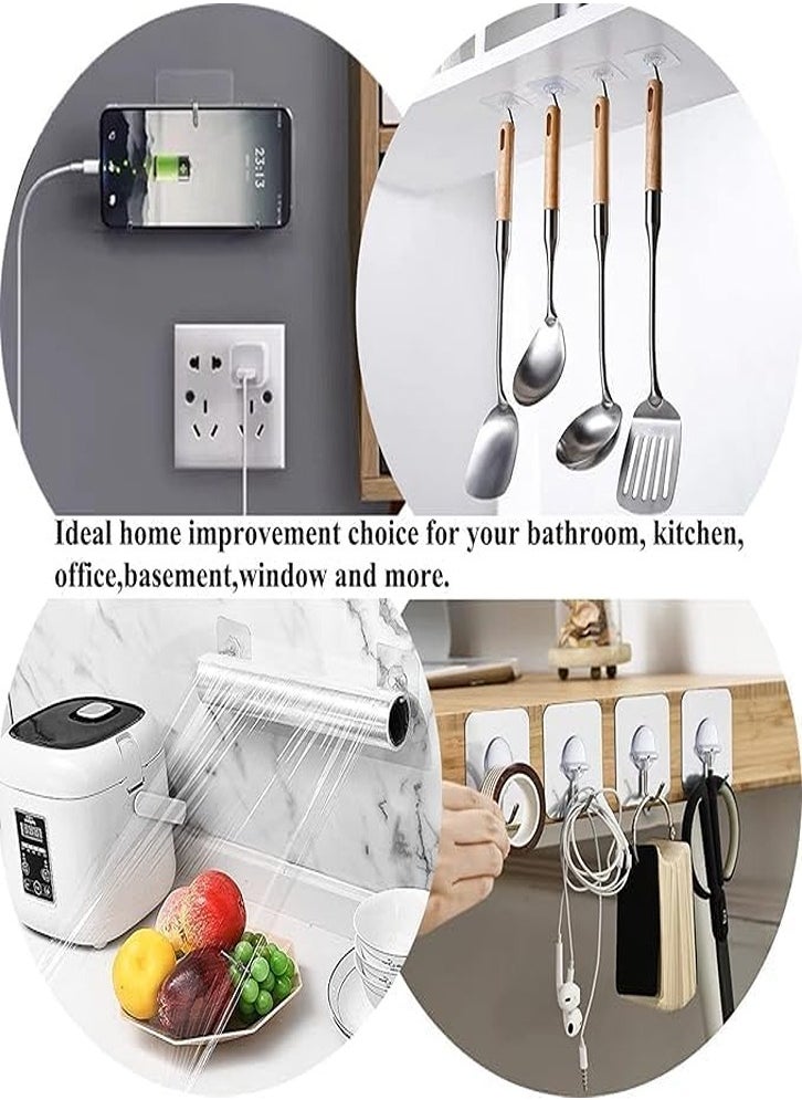 Adhesive Hooks for Hanging Wall Hooks Heavy Duty, Self Adhesive Towel Coat Hooks, Waterproof Clear Hooks for Bathroom, Kitchen Shower, Door Keys, Outdoor Home Improvement Hook, 30 Pack  - Image 2