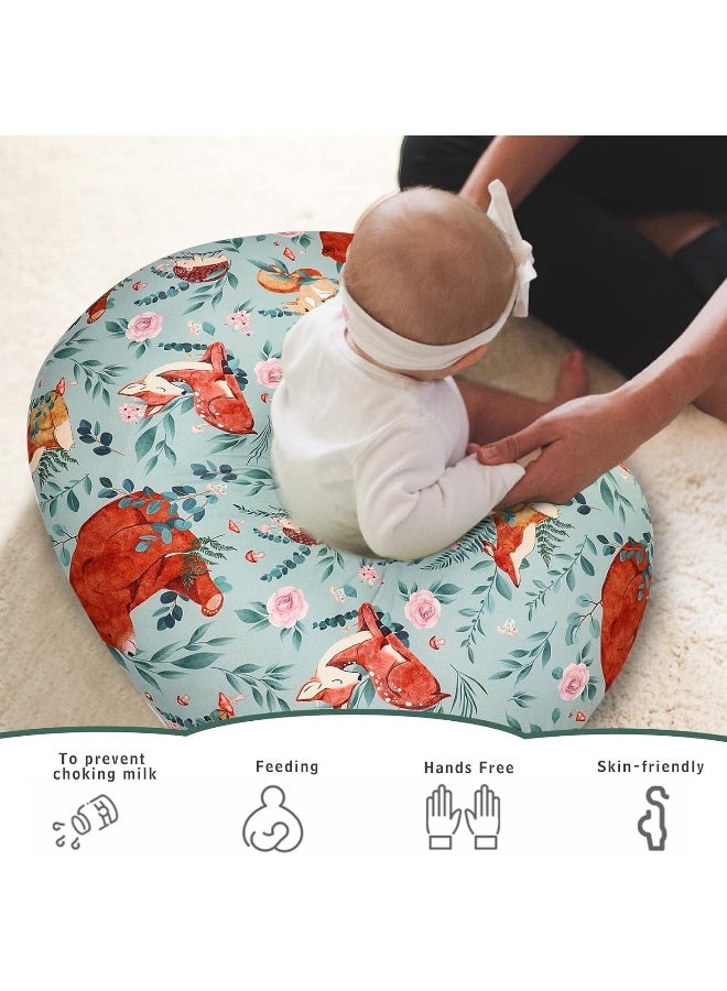 TANOFAR Nursing Pillow Covers, Bear Breastfeeding Pillow Cover for Baby Boys & Girls, Woodland Nursing Pillow Case for Newborn, Soft Fabric Fits Snug On Infant, Washable & Breathable - Image 3