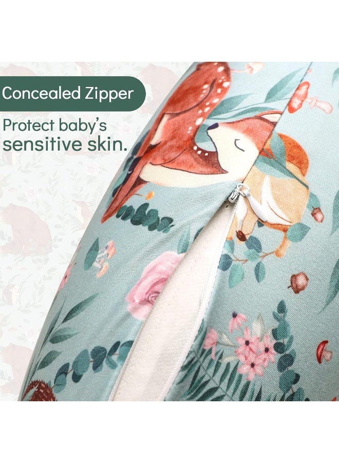 TANOFAR Nursing Pillow Covers, Bear Breastfeeding Pillow Cover for Baby Boys & Girls, Woodland Nursing Pillow Case for Newborn, Soft Fabric Fits Snug On Infant, Washable & Breathable - Image 5