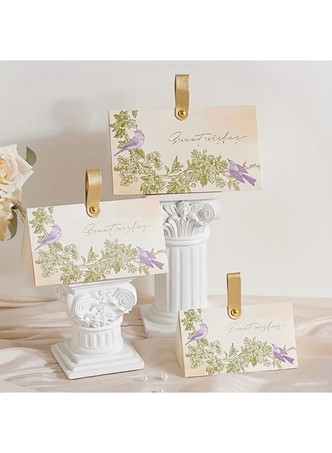 Just Married Floral Wedding Gift Bags With Golden Handles Model A Beige - Image 5