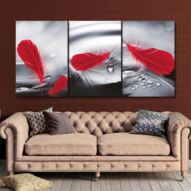 Marktna Three luxurious modern-designed canvas prints with a hollow frame, measuring (150×70), three pieces - Image 1