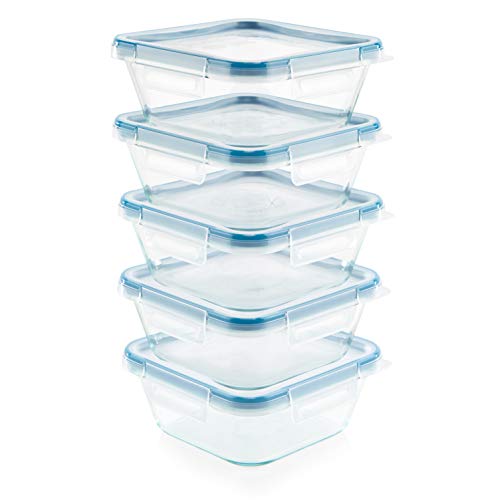 Snapware Total Solutions (5-Pack, 4 Cup) Glass Food Storage Containers Set, Airtight & Leakproof Locking BPA-Free Lids, Freezer Dishwasher Microwave Safe - Image 5