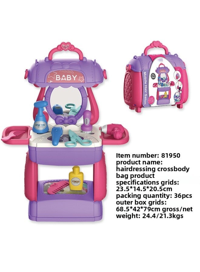 Play-in Toy Dresser Makeup Toy Hair Crossbody Bag Gifts For Girls-Color:Hair Crossbody Bag  - Image 5