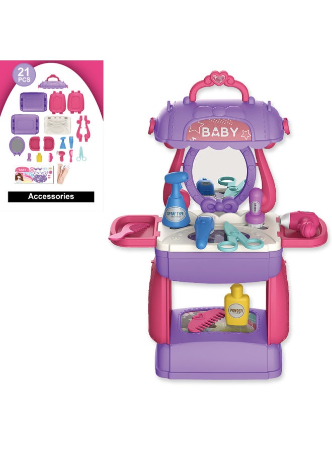 Play-in Toy Dresser Makeup Toy Hair Crossbody Bag Gifts For Girls-Color:Hair Crossbody Bag  - Image 2
