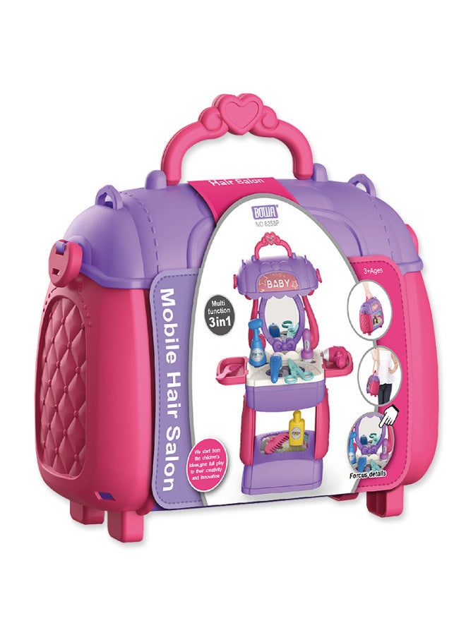 Play-in Toy Dresser Makeup Toy Hair Crossbody Bag Gifts For Girls-Color:Hair Crossbody Bag  - Image 3