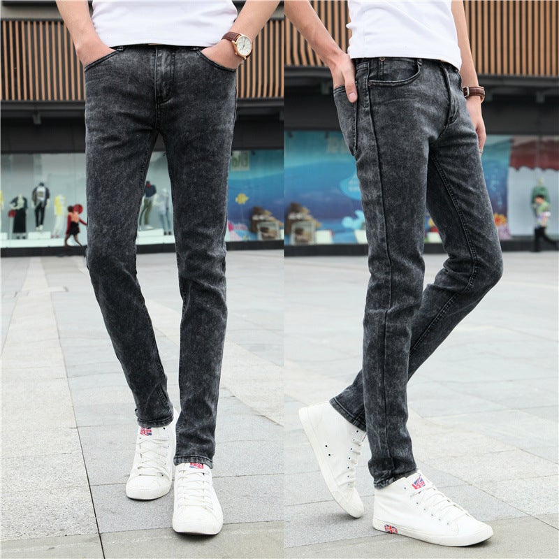 Spring Stretch Color Jeans Korean Style Slim-Fit Men'S Tight Pants Boys Youth Thin Pants - Image 5
