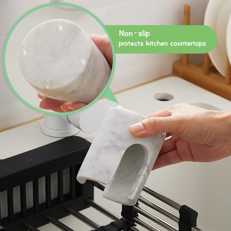 EVERBBKING Marble Sponge Holder Sink Sponge Caddy for kichen counter Drying Rack for Sink Organizer Modern Stone Kitchen Sink Caddy - Image 5