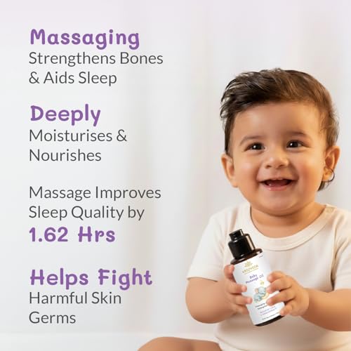 AreoVeda Baby Bath Bundle with Pentavitin| Blend of Oils & Herb Extracts I 24 Hrs Hydration | Massaging Strengthens Bones I Suitable for Newborns I Lab Tested, ECOCERT Certified & EWG Verified - Image 4