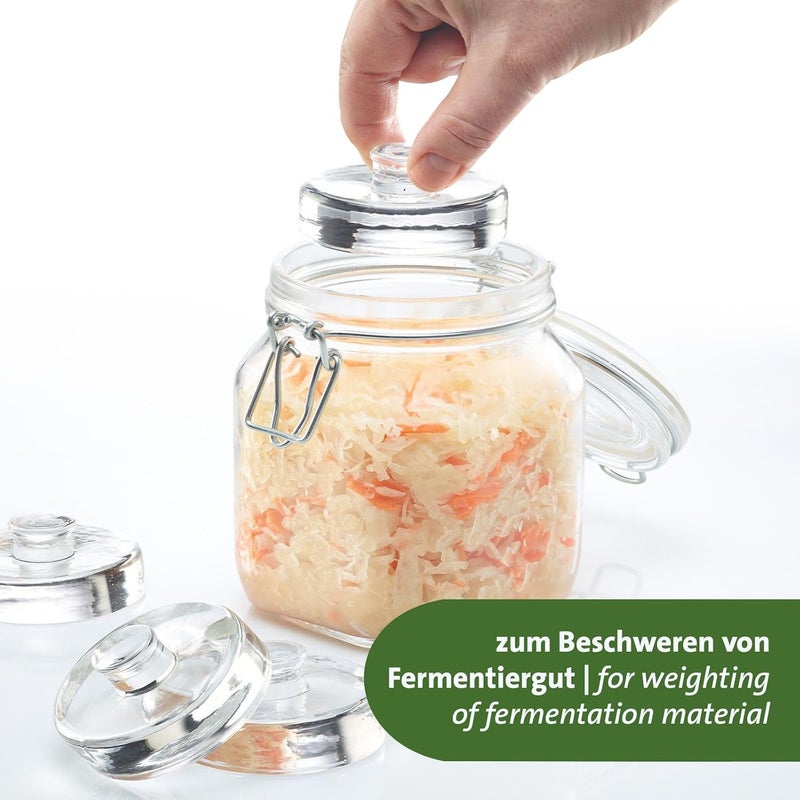 Westmark Fermentation Weights - Fermentation Set of 4 Fermentation Weights for Fermentation, Glass Weights in Two Sizes, Accessories for Fermentation - Glass, Diameter 7 cm, Pack of 4 - Image 4
