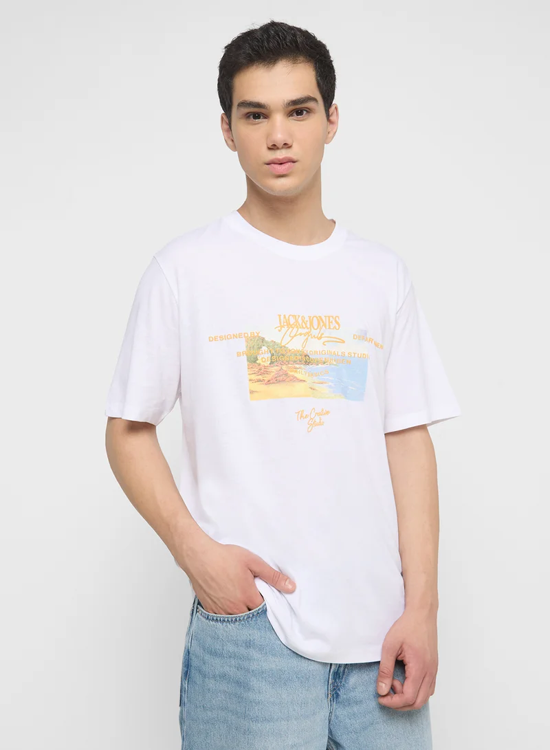 JACK & JONES JORALMERIA STAMP TEE SS CREW NECK