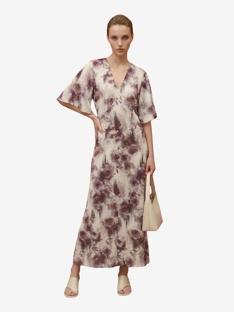 My Fashion Multicolor MY FASHION Abstract Print Midi Dress for Women | Best Price UAE