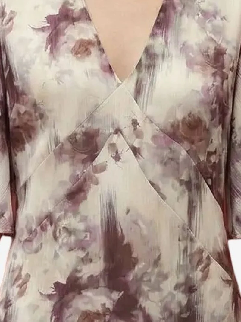 My Fashion Multicolor MY FASHION Abstract Print Midi Dress for Women | Best Price UAE