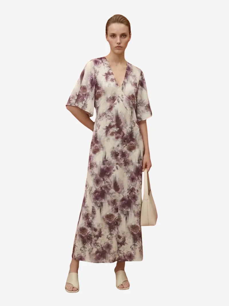 ماي فاشن MY FASHION Abstract Print Midi Dress