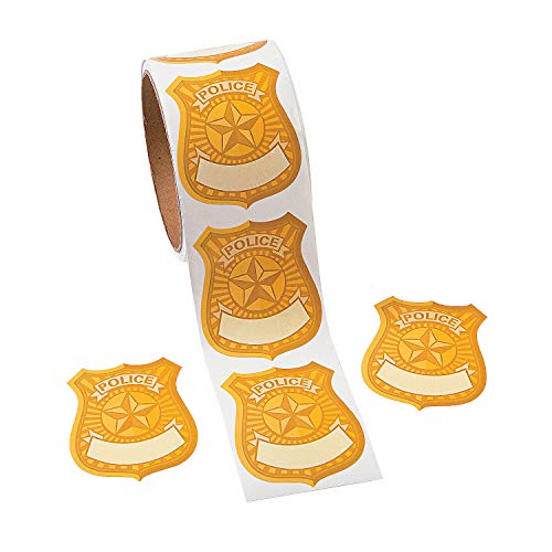 Fun Express Police Badge Nametag Stickers for Birthday - Image 4