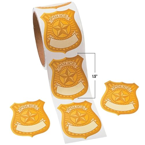 Fun Express Police Badge Nametag Stickers for Birthday - Image 3