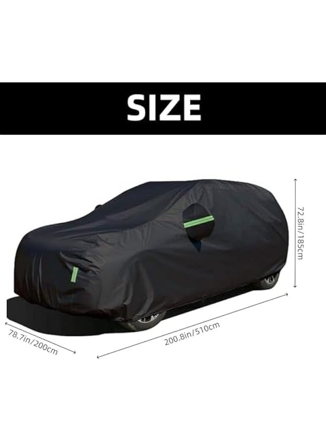 TRASSLE Car Cover All Weather Full Cover for Car Waterproof & Windproof & UV Protection Scratch Resistant Outdoor Cover with Reflective Strips Universal Gray Car Cover for SUV  - Image 2