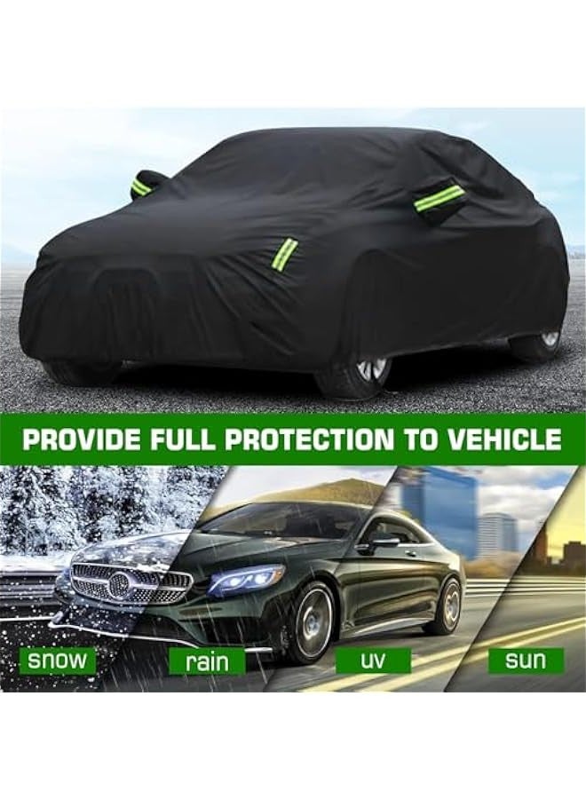TRASSLE Car Cover All Weather Full Cover for Car Waterproof & Windproof & UV Protection Scratch Resistant Outdoor Cover with Reflective Strips Universal Gray Car Cover for SUV  - Image 3