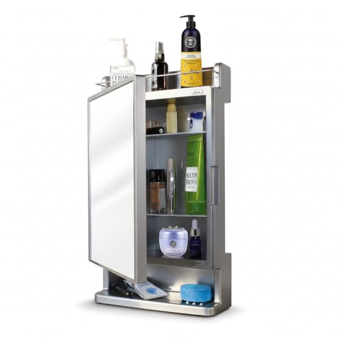 CIPLA PLAST Rich Look Bathroom Cabinet with Mirror | Storage Organiser | Strong Plastic Bathroom Shelves Wall Mounted | Bathroom Accessories| Mirror Cabinet- (Made in India) (Metallic Grey) - Image 2