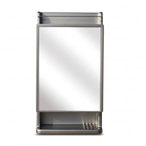 CIPLA PLAST Rich Look Bathroom Cabinet with Mirror | Storage Organiser | Strong Plastic Bathroom Shelves Wall Mounted | Bathroom Accessories| Mirror Cabinet- (Made in India) (Metallic Grey) - Image 4