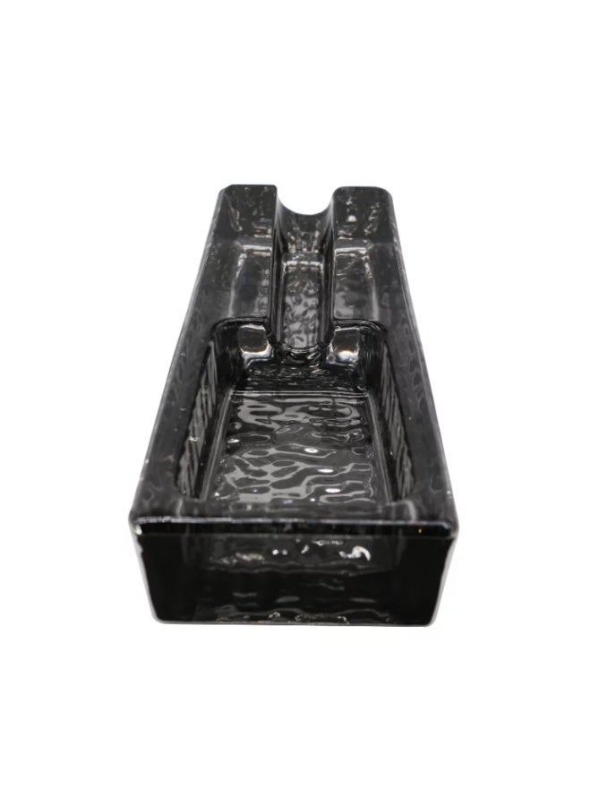 Luxury Clear Black Glass Ashtray – Elegant Thick Crystal Design, Heat-Resistant and Easy-to-Clean Smokers Tray for Home, Office, Bar, Lounge, and Outdoor Use - Image 4