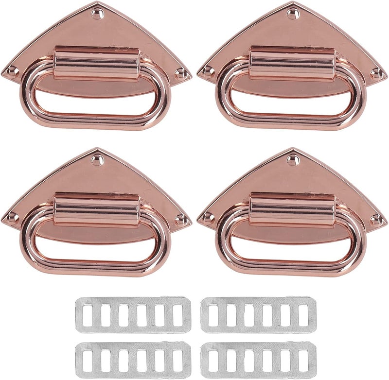 Bag Buckle Alloy Material 4 Sets Rose Gold - Durable, Stable, and Exquisite DIY Luggage Accessory for Handbags and Shoulder Bags (Rose Gold) - Image 1