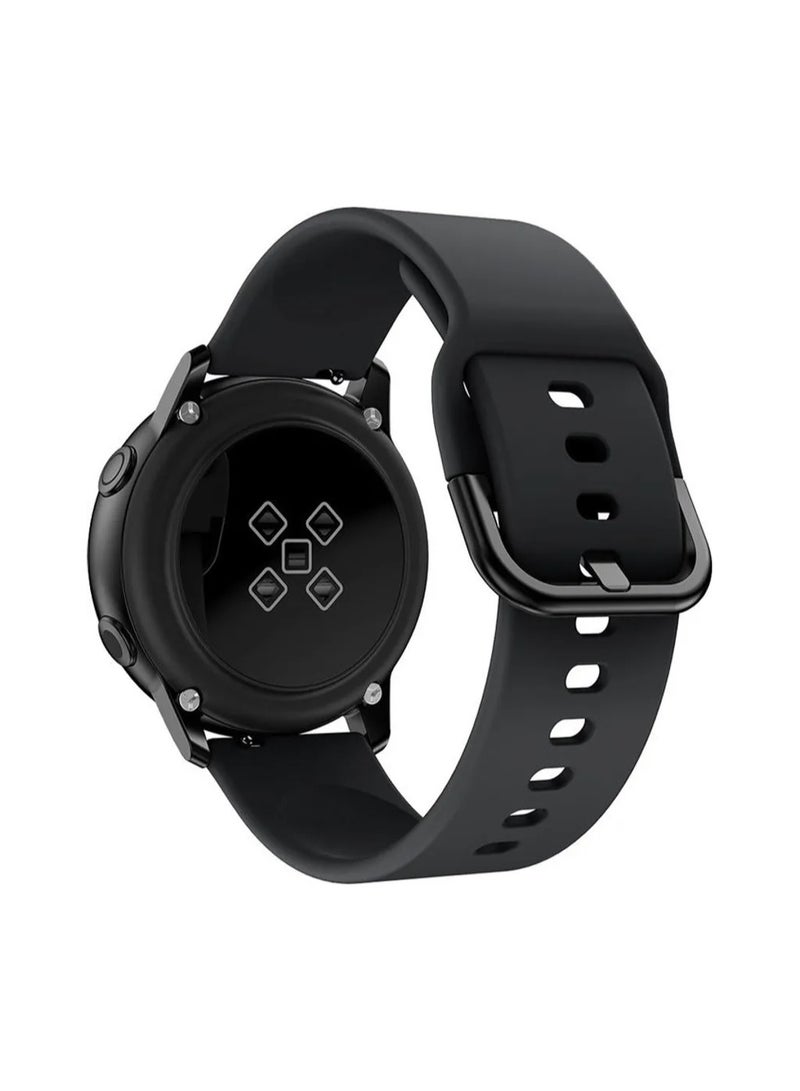 HEXABEX Silicone Strap 20mm Band Compatible with Samsung Galaxy Watch 7/ Watch FE/ Watch 6 / Watch 5 / Watch 4 / Active 2 Black - Image 2