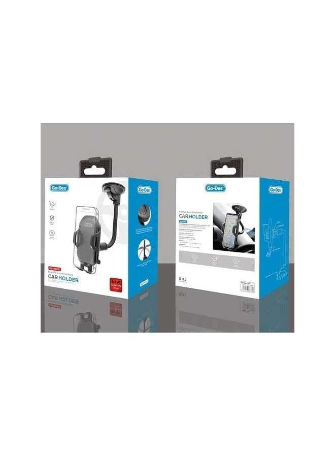 GO-DES Flexible Arm Windshield Car Holder GD-HD651 Car PhoneHolder Rotating 360 Degree Long Arm Windshield Mount - Image 4