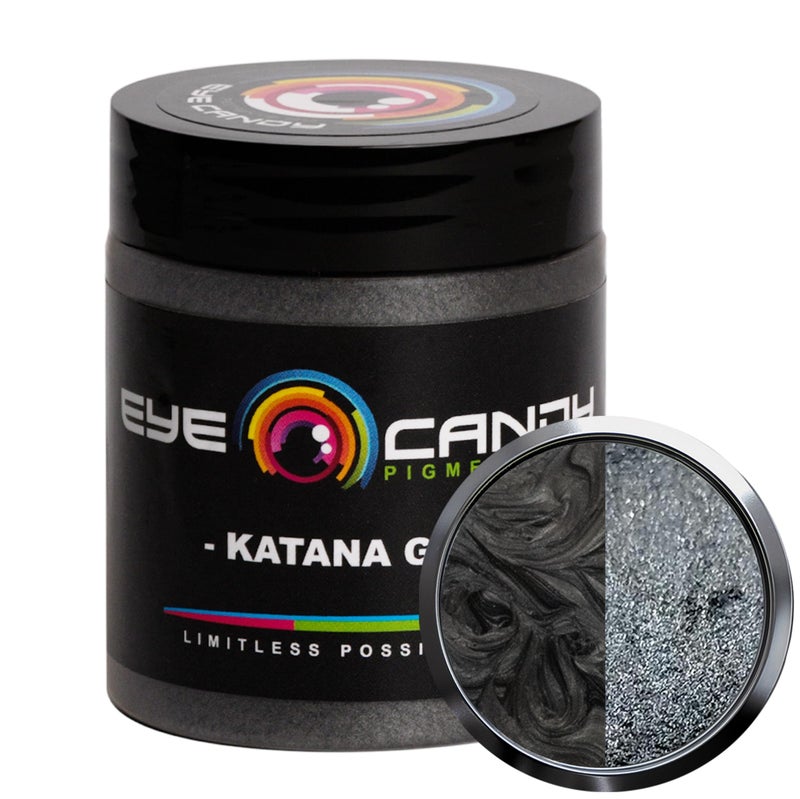 Eye Candy Pigments Premium Grey Mica Powder Katana Grey 25gr for Epoxy Resin Soap Paint Woodworking Acrylic Pouring Bath Bombs Fishing Lures DIY Arts and Crafts Additive