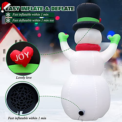 FunFanso 7 FT Christmas Inflatables Giant Snowman Outdoor Decorations, Blow up Snow Man Yard Decor Built-in Bright LED Light Wear Magic Hat, Weatherproof Holiday for Garden Patio Lawn Party Xmas Gifts - Image 5