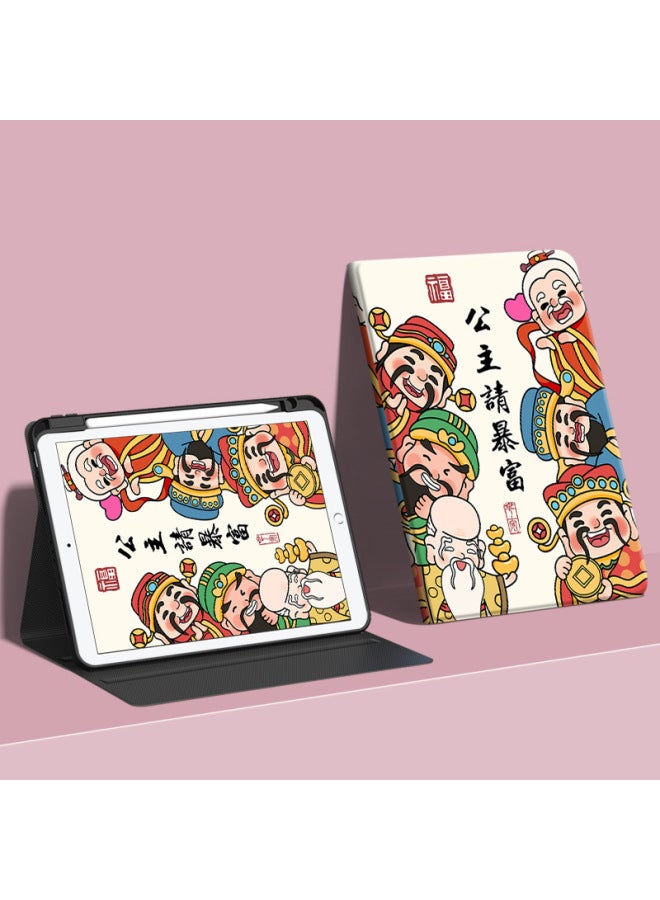 Suitable For Apple Ipad Protective Case With Pen Slot 9/10 Generation 10.9/10.2/9.7 Inch Pro11/air45 Shell-Color:Princess T189 Please Be Rich 【book Pen Slot】】-Applicable Model:ipad 2022 10th Generat