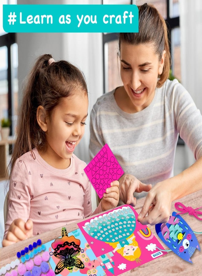 مجموعة أدوات EZCRA لصنع يونيكورن للأطفال من عمر 4 إلى 8 سنوات - 21 مشروعًا في صندوق واحد - مجموعة شاملة للفنون والحرف اليدوية بدون فوضى، صندوق أنشطة تعليمية للبنات - Image 4