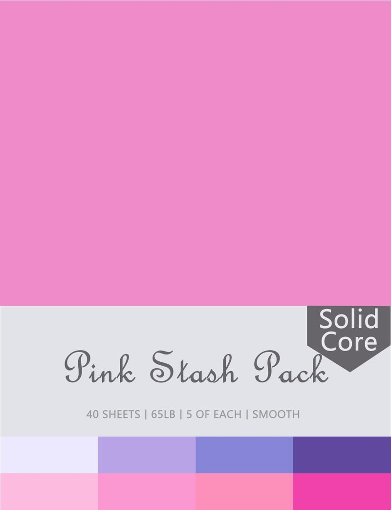 WEKOOSE Pink Purple Cardstock Art Paper Crafts Pack - 8.5 x 11 Stash Assorted 8 Colored Scrapbook Paper 65lb - Double Sided Card Stock for Embossing, Cardmaking - 40 Sheets, Solid Core - Image 4