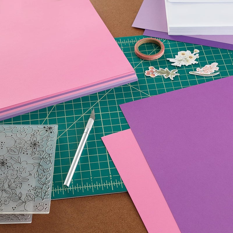WEKOOSE Pink Purple Cardstock Art Paper Crafts Pack - 8.5 x 11 Stash Assorted 8 Colored Scrapbook Paper 65lb - Double Sided Card Stock for Embossing, Cardmaking - 40 Sheets, Solid Core - Image 5