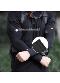 GRKC 1 Pair Sun UV Protection Cooling Arm Sleeves, for Men, UPF 50+ Arm Cover, Arm Sun Sleeves Compression UV Protection Cooling, Quick-Dry Nylon, Outdoor Cycling, Summer Sleeve for Sun Protection，Black  - Image 2
