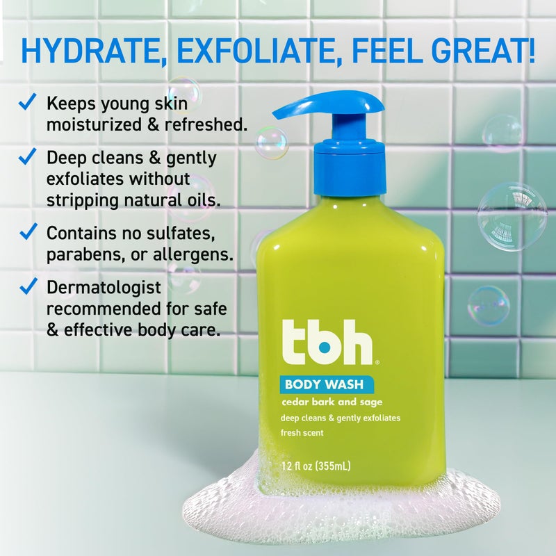 TBH Teen & Kids Body Wash - Body Wash for Sensitive or Dry Skin - Natural Ingredients Made for Tweens - Sulfate, Paraben Free - 12 oz - Image 3