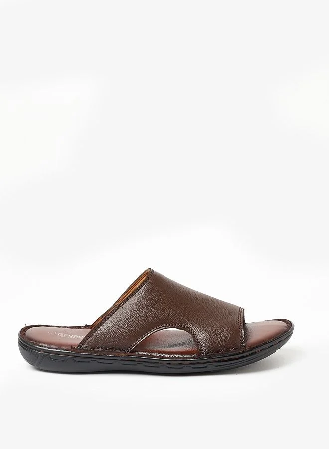 Geoomnii Daniel Style Men Leather Sandal Brown