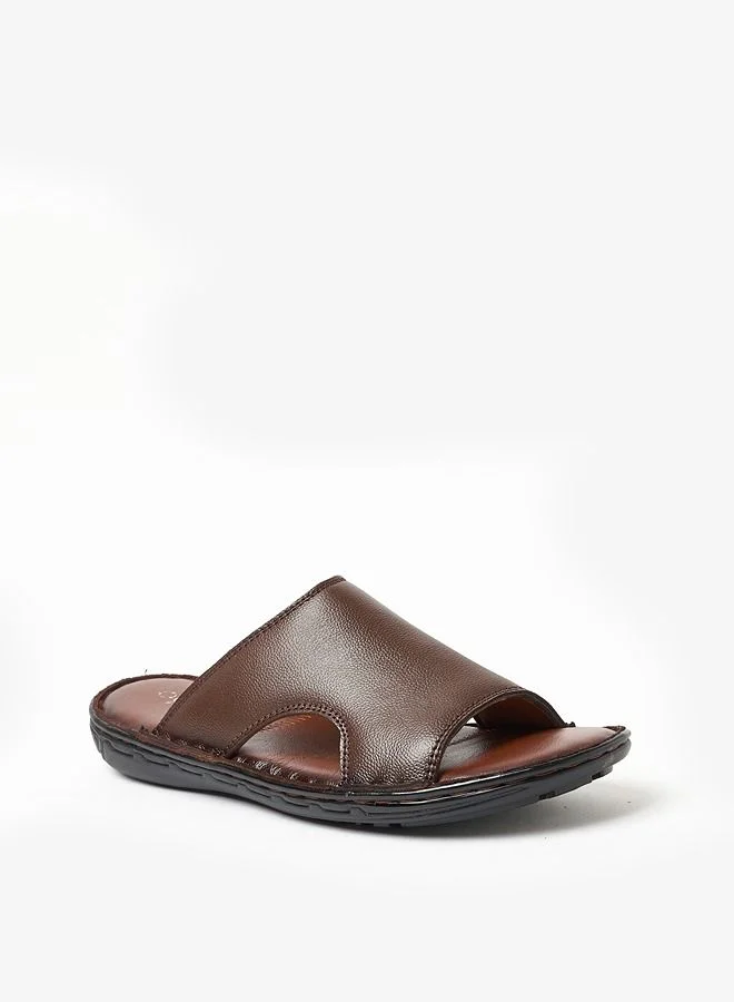 Geoomnii Daniel Style Men Leather Sandal Brown
