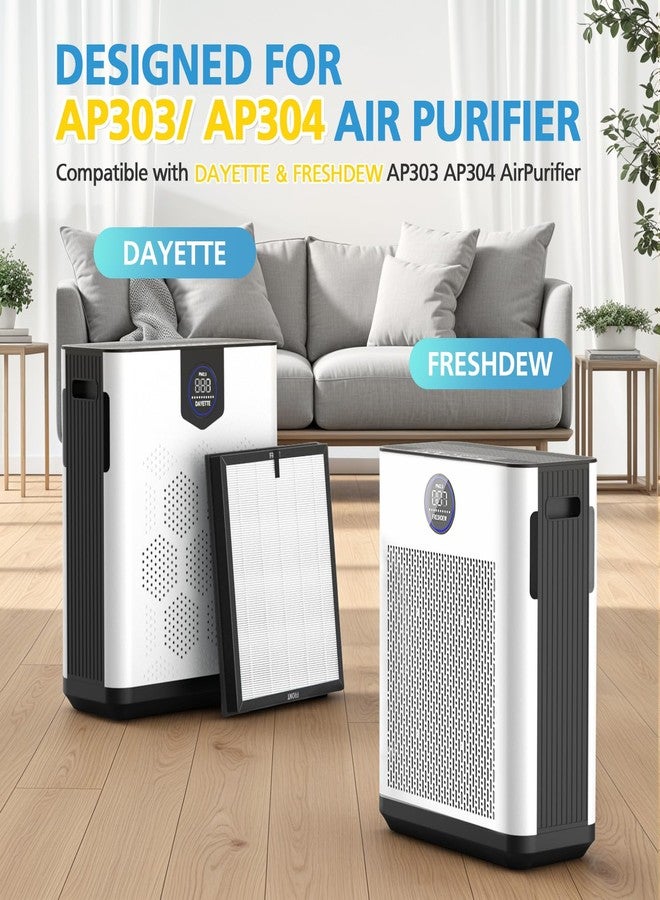 إيزينجو فلتر بديل متوافق مع ماكينات التنظيف DAYETTE و FRESHDEW AP303/AP304، نظام ترشيح 3 في 1 مزود بفلاتر كربون نشط للغبار ووبر الحيوانات الأليفة (الفلتر الأصلي). - Image 2