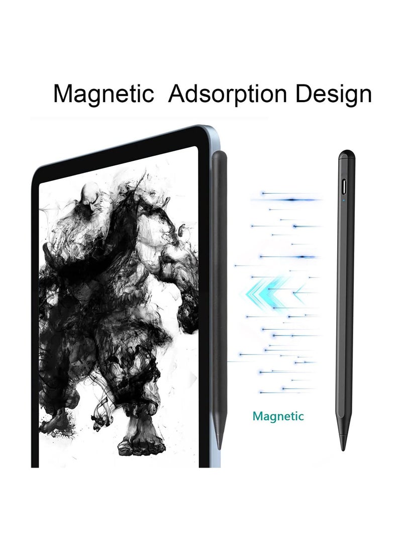 Youque - Stylus Pen for Apple iPad Pencil, Active Pen with Palm Rejection, Tilt, Magnetic Compatible with 2018-2022 2 Generation iPad 8th/7th/6th Gen iPad Air iPad Mini 6 iPad Pro (8.3/11/12.9") Black - Image 1