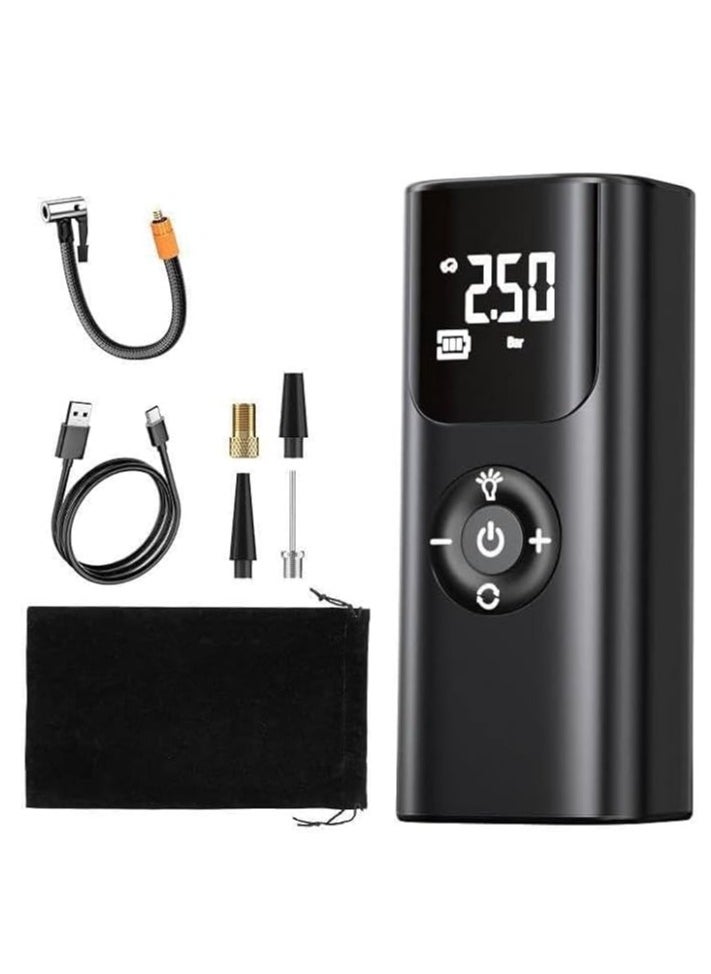 Spaceshoop Portable Tire Inflator with Pressure Gauge Indicator Multi-Use Air Pump for Car Tires, Motorcycles, Balls, Trucks, Smart Quick Charging Design Multicolor  - Image 1