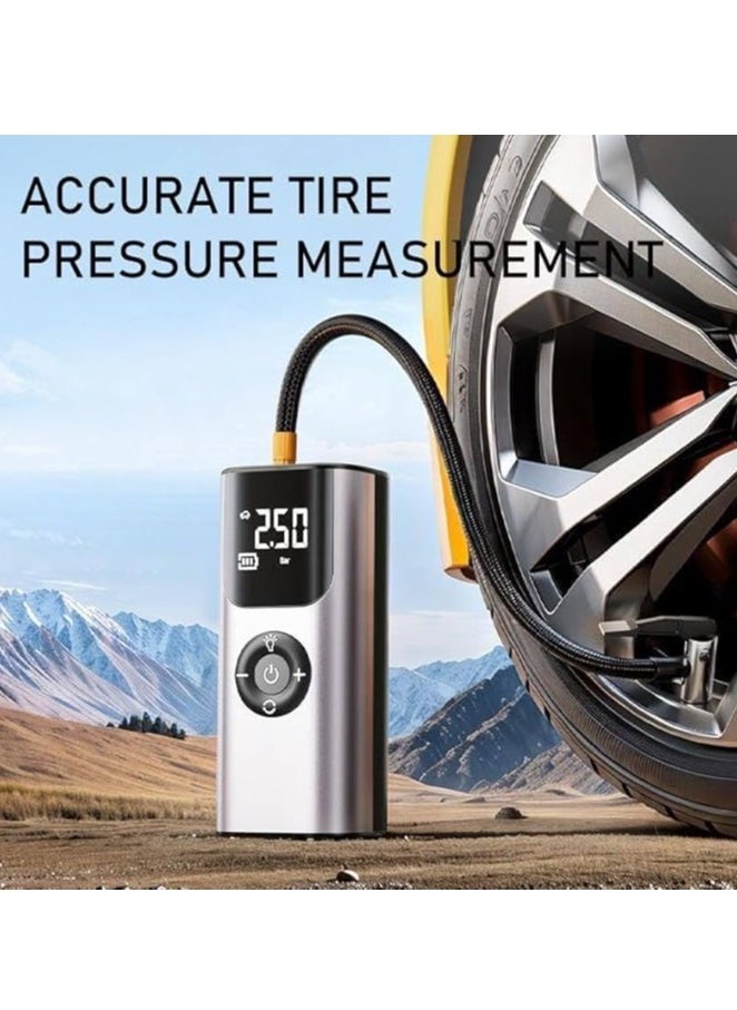 Spaceshoop Portable Tire Inflator with Pressure Gauge Indicator Multi-Use Air Pump for Car Tires, Motorcycles, Balls, Trucks, Smart Quick Charging Design Multicolor  - Image 3