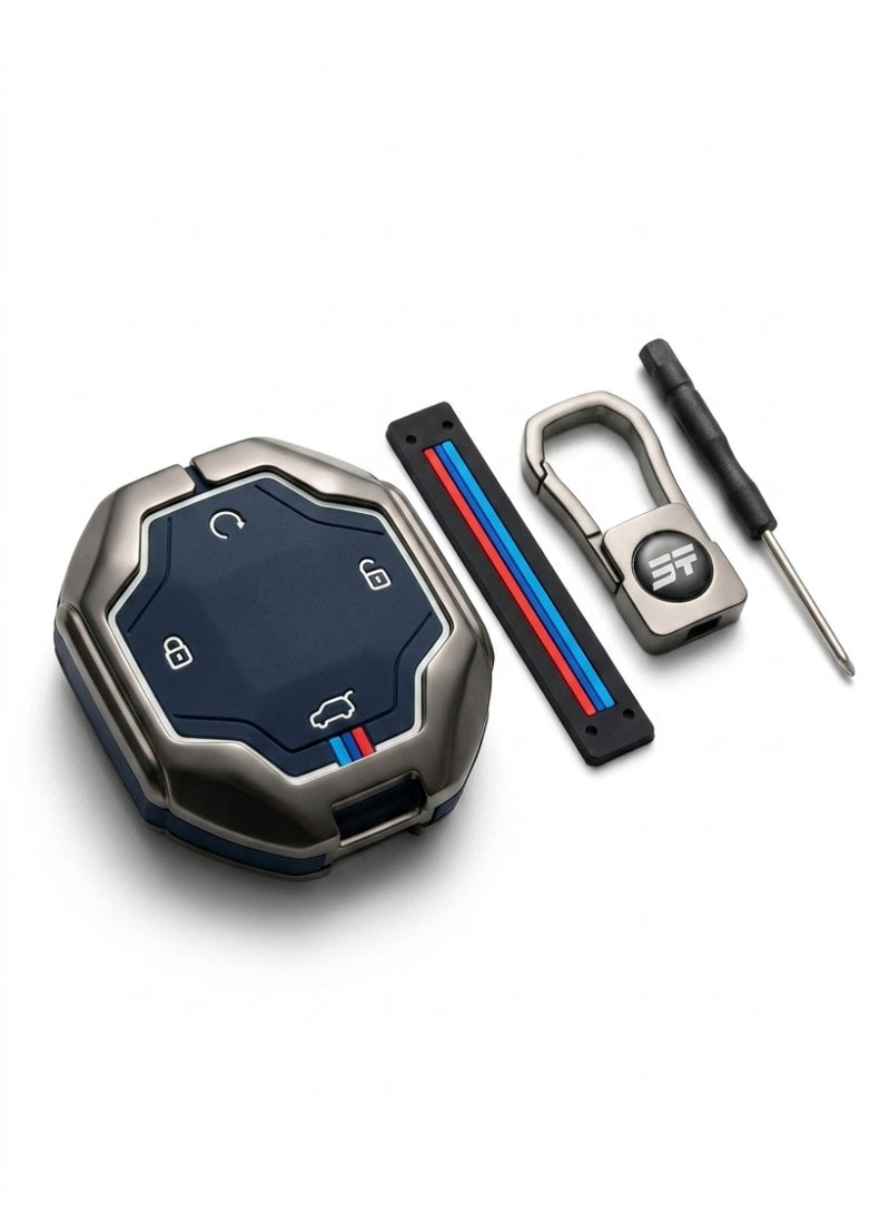 Premium metal car key cover + key fob and screwdriver – Sporty design in the shape of a Jetour key, model JT-C4