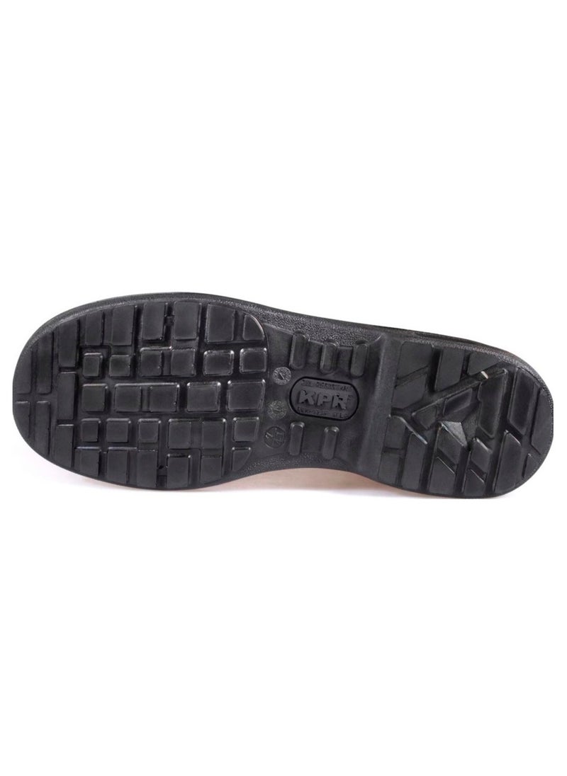 KING POWER - Steel Toe Boots for Men Work Boots Industrial Construction Non-Slip Water Proof Leather Shoes High Top Anti-Puncture Safety Boots Breathable Comfortable Size:UK 5.5(BLACK) - Image 1