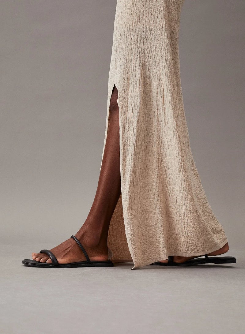 CALVIN KLEIN Slim Crinkle Viscose Shift Dress - Image 5